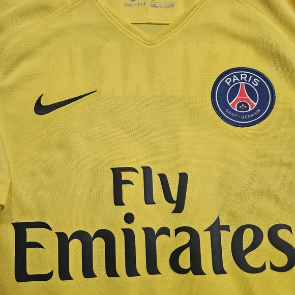 Nike PSG Neymar Jr #10 2017/2018 away yellow jersey size M Ligue 1